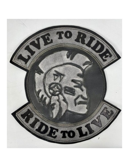 PARCHE DE ESPALDA PIEL LIVE TO RIDE CHEROKY GRIS