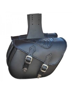 ALFORJAS PIEL ALHAMA TRENZADO COCO PARA HD SPORTSTER