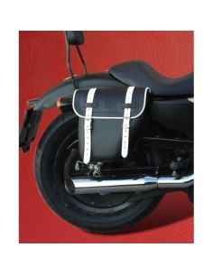 ALFORJA PIEL CENTURION HCO AMORT DCHA NEGRO/BLANCO SPORTSTER H.D