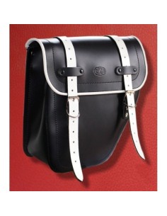 ALFORJA PIEL CENTURION HCO AMORT DCHA NEGRO/BLANCO SPORTSTER H.D