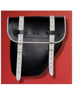 ALFORJA PIEL CENTURION HCO AMORT DCHA NEGRO/BLANCO SPORTSTER H.D