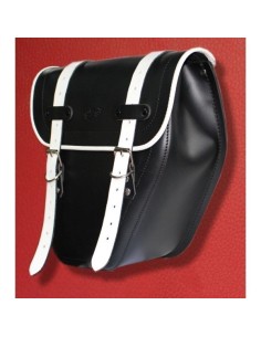 ALFORJA PIEL CENTURION HCO AMORT DCHA NEGRO/BLANCO SPORTSTER H.D