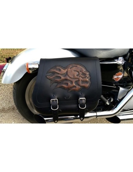 SET ALFORJAS SCIPION BÁSICA HCO AMORT CRANEO LLAMAS SPORTSTER H.D