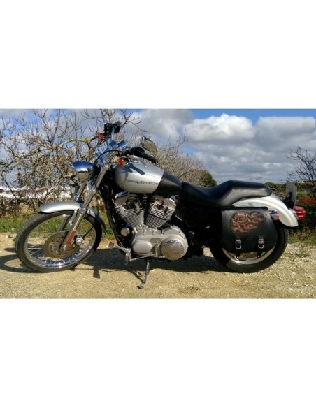 SET ALFORJAS SCIPION BÁSICA HCO AMORT CRANEO LLAMAS SPORTSTER H.D