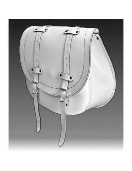 ALFORJA PIEL BANDO BAS BLANCO HCO AMORT DERECHA SPORTSTER H.D