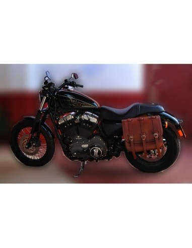 ALFORJA PIEL TRAJANO BASICA MARRÓN CUERO HCO AMORT IZDA SPORTSTER H.D 883-1200 ALFORJA PIEL TRAJANO BASICA MARRÓN CUERO HCO AMORT IZDA SPORTSTER H.D 883-1200