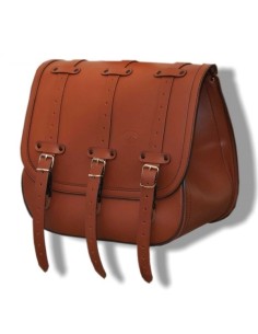 ALFORJA PIEL TRAJANO BASICA MARRÓN CUERO HCO AMORT DCHA SPORTSTER H.D 883-1200