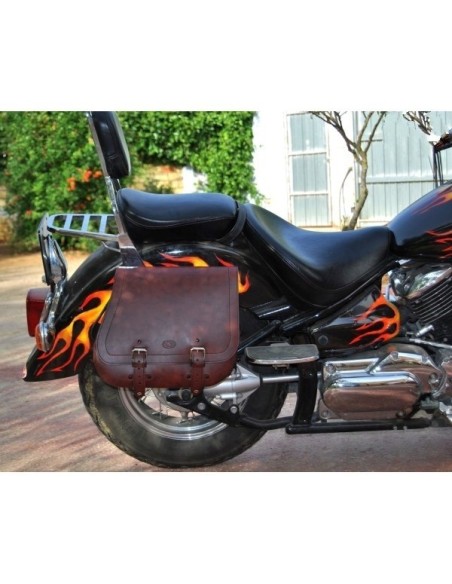 ALFORJA PIEL SCIPION HCO AMORT DERECHA MARRÓN SPORTSTER H.D