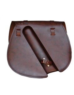 ALFORJA PIEL BANDO BÁSICA MARRÓN HCO AMORT DCHA SPORTSTER H.D 883-1200