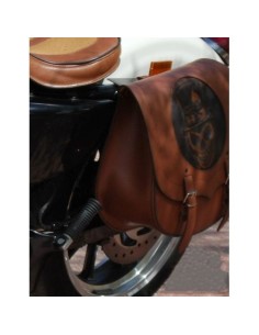 ALFORJA PIEL BANDO BÁSICA MARRÓN CLARO HCO AMORT DCHA SPORTSTER H.D