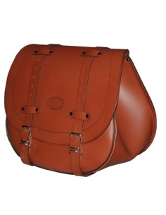 ALFORJA PIEL BANDO BÁSICA MARRÓN CLARO HCO AMORT DCHA SPORTSTER H.D