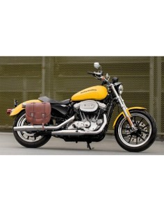 ALFORJA PIEL BANDO BÁSICA MARRÓN CLARO HCO AMORT DCHA SPORTSTER H.D