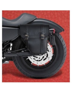 ALFORJA PIEL CENTURION HCO AMORT IZDA NEGRO/BLANCO SPORTSTER H.D