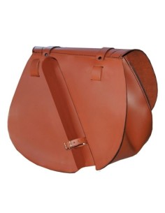 ALFORJA PIEL SPARTA SKULL HAT MARRÓN CUERO HCO AMORT DERECHA SPORTSTER H.D