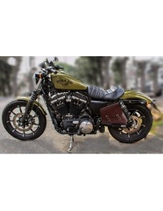 ALFORJA BASCULANTE LEGION MARRÓN CUERO IZDA SPORTSTER H.D 883-1200