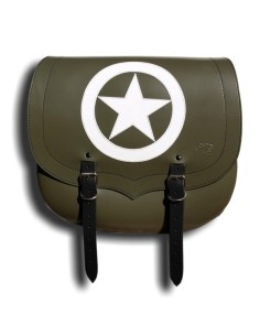 ALFORJA PIEL SPARTA ARMY STAR VERDE MILITAR IZDA H.D SPORTER 883-1200