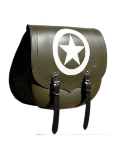 ALFORJA PIEL SPARTA ARMY STAR VERDE MILITAR IZDA H.D SPORTER  883-1200