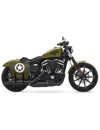 ALFORJA PIEL SPARTA ARMY STAR VERDE MILITAR DCHA H.D SPORTER 883-1200 ALFORJA PIEL SPARTA ARMY STAR VERDE MILITAR DCHA H.D SPORTER 883-1200