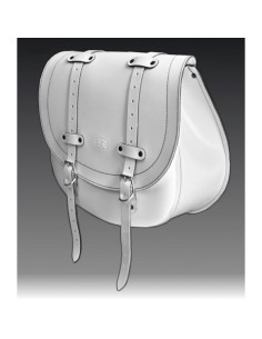 ALFORJA PIEL BANDO BAS BLANCO HCO AMORT IZDA SPORTSTER H.D