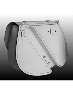 ALFORJA PIEL BANDO BAS BLANCO HCO AMORT IZDA SPORTSTER H.D