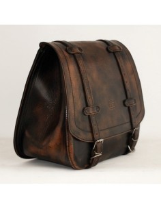 ALFORJA PIEL ULISES MARRÓN VINTAGE IZDA PARA SPORTSTER H.D