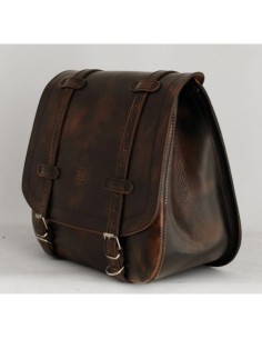 ALFORJA PIEL ULISES MARRÓN VINTAGE IZDA PARA SPORTSTER H.D