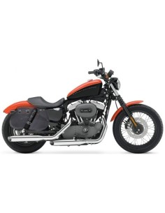 ALFORJAS PIEL PIZARRO BLOQUE HCO AMORT PARA H.D SPORTSTER 883-1200