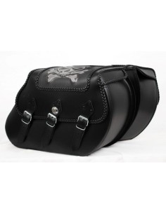 ALFORJAS PIEL IKARO SKULL TIBIAS HCO AMORT PARA H.D SPORTSTER