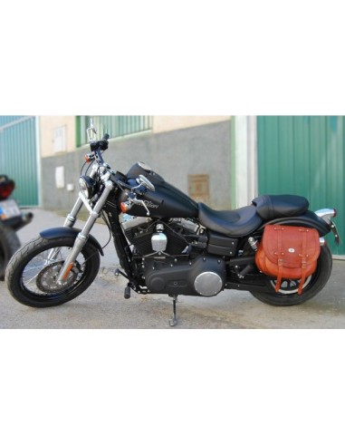 ALFORJA PIEL BANDO BÁSICA MARRON CLARO STREET-BOB DYNA H.D