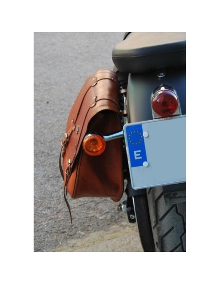 ALFORJA PIEL BANDO BÁSICA MARRON CLARO STREET-BOB DYNA H.D