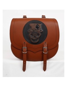 ALFORJA SPARTA SKULL HAT HD HC AMORT IZQ DYNA FAT-BOB MARRÓN