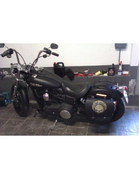 ALFORJA PIEL SPARTA WILLIE HD IZQ PARA DYNA FAT-BOB H.D