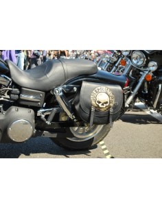 ALFORJA PIEL SPARTA WILLIE HD IZQ PARA DYNA FAT-BOB H.D