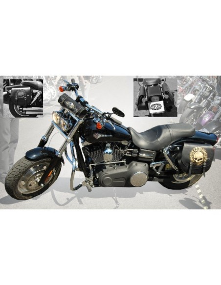 ALFORJA PIEL SPARTA WILLIE HD IZQ PARA DYNA FAT-BOB H.D