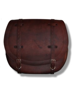 ALFORJA PIEL BIG BANDO BASICA MARRÓN IZQUIERDA PARA DYNA H.D