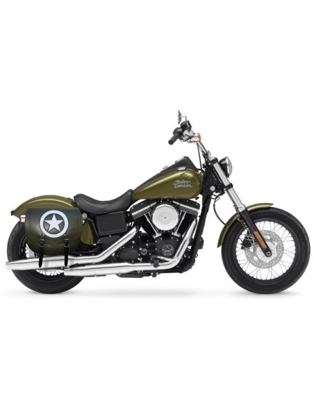ALFORJA PIEL SPARTA ARMY STAR VERDE MILITAR DCHA DYNA STREET BOB H.D