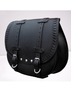 ALFORJA PIEL BANDO FAT HC AMORT DCHA PARA DYNA FAT-BOB H.D