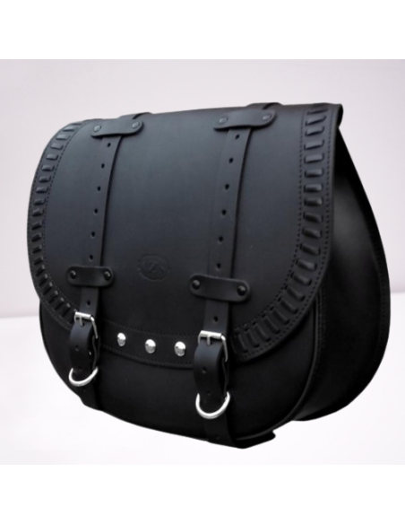 ALFORJA PIEL BANDO FAT HC AMORT DCHA PARA DYNA FAT-BOB H.D