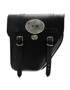 ALFORJA PIEL CENTURION PARCHE CALAVERA DCHA PARA DYNA H.D