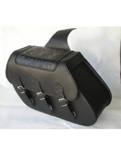 ALFORJAS PIEL IKARO TRENZADO GOTICO