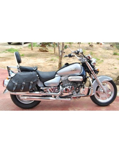 ALFORJAS PIEL IKARO TRENZADO GOTICA PARA SOFTAIL FAT-BOY H.D