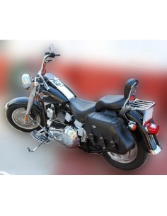 ALFORJAS PIEL IKARO TRENZADO GOTICA PARA SOFTAIL FAT-BOY H.D