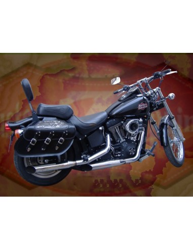 ALFORJAS RIGIDAS IBER TRENZADO CRUZ LLAMAS PARA SOFTAIL NIGTH-TRAIN H.D