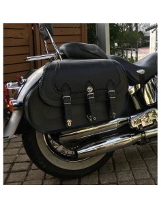 ALFORJAS RIGIDAS CAMPEADOR PERSONALIZADA ESCUDO HARLEY DAVIDSON PARA SOFTAIL H.D