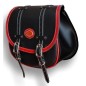 ALFORJA PIEL BANDO NEGRO-ROJO PARA SOFTAIL HARLEY DAVIDSON