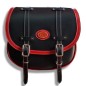 ALFORJA PIEL BANDO NEGRO-ROJO PARA SOFTAIL HARLEY DAVIDSON