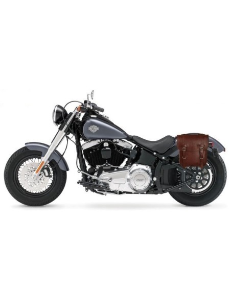 ALFORJA PIEL ADRIANO BASICA MARRÓN PARA SOFTAIL SLIM H.D