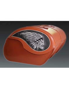 ALFORJAS RIGIDAS VENDETTA GRAN JEFE MARRÓN CUERO SOFTAIL FAT BOY H.D