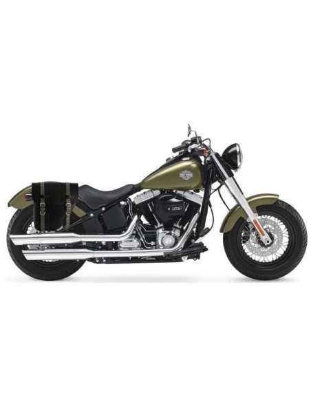 ALFORJA PIEL CENTURION NEGRO-VERDE DERECHA SOFTAIL SLIM H.D