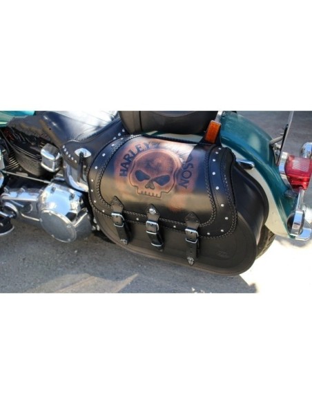 ALFORJAS RIGIDAS CAMPEADOR PERSONALIZADA WILLIE HARLEY DAVIDSON PARA SOFTAIL H.D